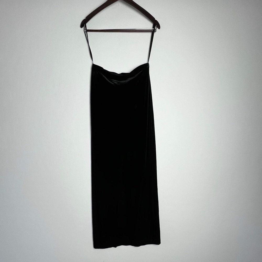 🖤 Cache Black Velvet Strapless Dress | Vintage Glam | Size small